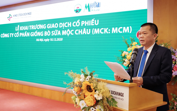   Ông Phạm Hải Nam, Tổng Giám đốc công ty Mộc Châu Milk phát biểu về sự kiện có tính cột mốc này của công ty  