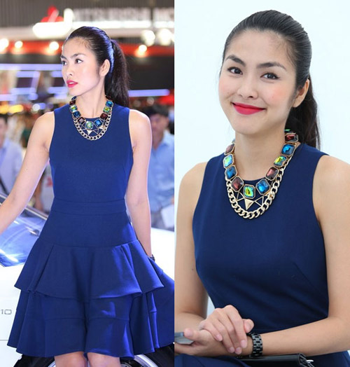 Sao Việt đọ sắc khi mặc váy xanh navy: Ngọc Trinh nuột nà miễn chê, Đỗ Thị Hà già chát 4