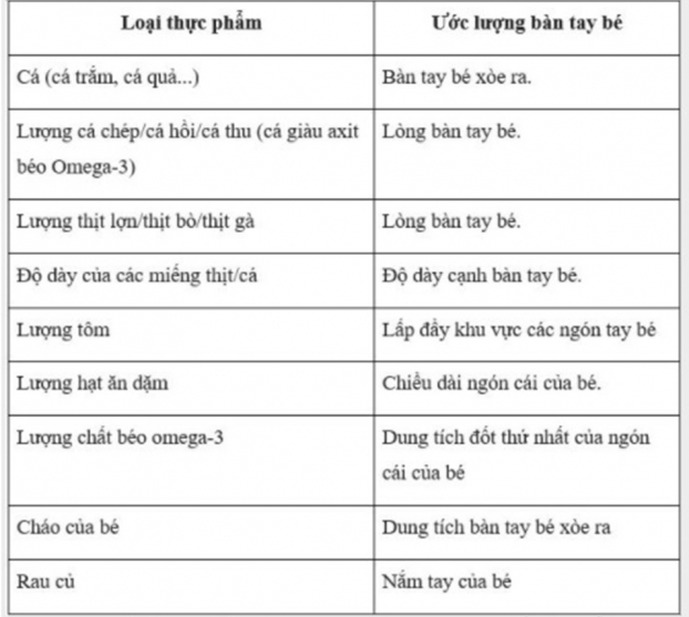 Bí quyết giúp mẹ dễ dàng định lượng khẩu phần ăn cho bé mỗi ngày 2