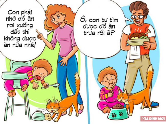 12 bức tranh minh họa hài hước cho thấy sự khác biệt giữa bố và mẹ khi nuôi dạy con 0