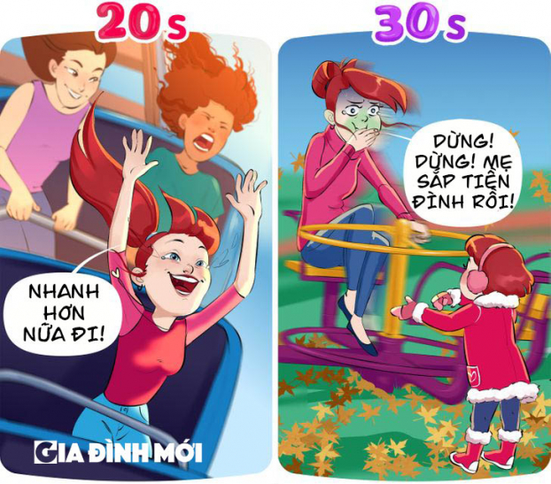 11 tranh minh họa hóm hỉnh sự thay đổi của phụ nữ trước và sau tuổi 30 0