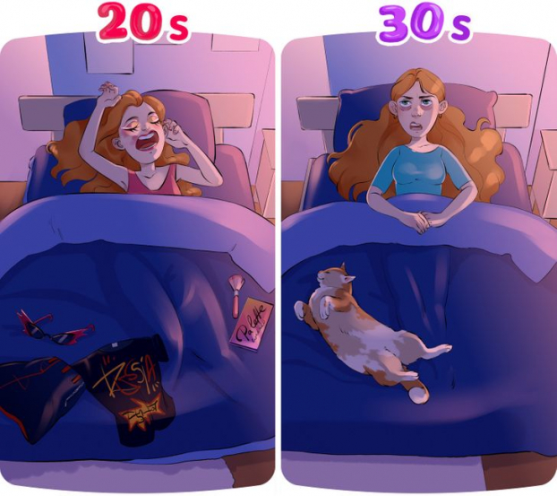 11 tranh minh họa hóm hỉnh sự thay đổi của phụ nữ trước và sau tuổi 30 7