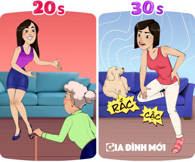11 tranh minh họa hóm hỉnh sự thay đổi của phụ nữ trước và sau tuổi 30 8