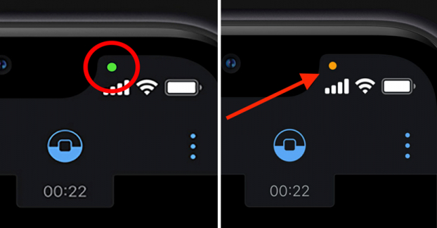 Chấm tròn màu cam và xanh ở góc màn hình iPhone có ý nghĩa gì? 0