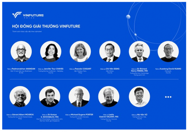   Hội đồng giải thưởng VinFuture gồm 11 tên tuổi hàng đầu thế giới trong lĩnh vực khoa học và công nghệ  