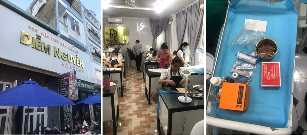   Học viện phun xăm thẩm mỹ Diễm Nguyễn – Academy hoạt động không phép vừa bị cơ quan chức năng phát hiện  