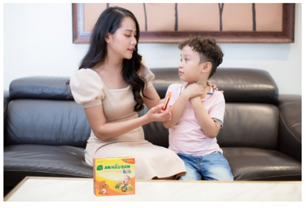   Mẹ Phương Anh thường hay sử dụng An Hầu Đan Kids khi bé có dấu hiệu viêm VA, Amidan  