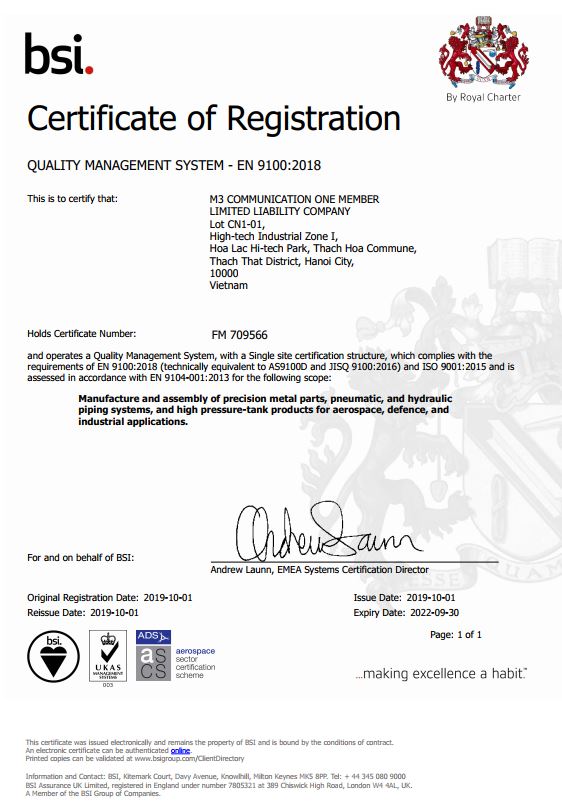   ASD9100 certificate  