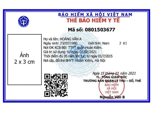   Mẫu thẻ BHYT mới theo Quyết dịnh số 1666 của BHXH Việt Nam. Ảnh minh họa  