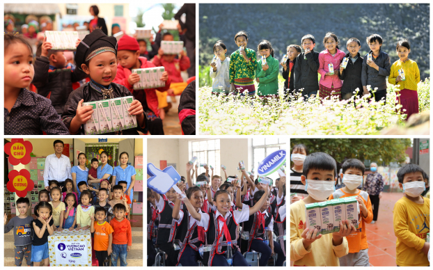   Niềm vui của các em nhỏ được thụ hưởng từ chương trình “Quỹ sữa Vươn cao Việt Nam” trong năm 2020  