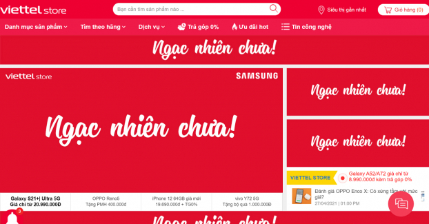 Viettel Store nói gì trước việc thay đổi đồng loạt banner 'lạ' trên website? 0