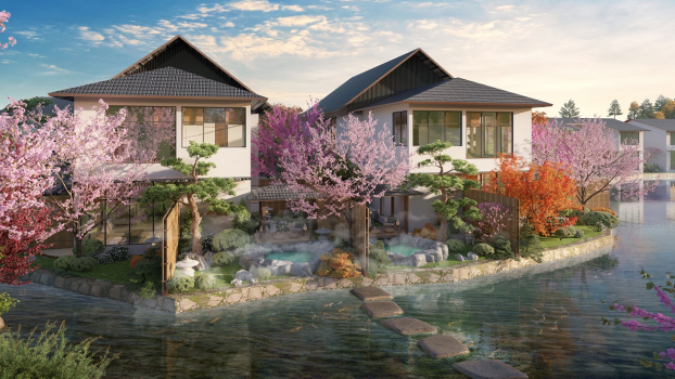 Phối cảnh khu biệt thự Sun Onsen Village tại Quang Hanh