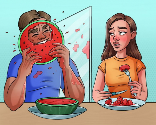12 tranh minh họa chứng minh các cặp đôi 'trái dấu' thường 'hút nhau' 2