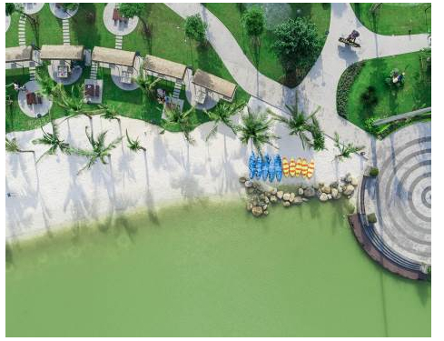   Công viên Central Park với hồ trung tâm rộng 4,2ha và bãi cát trắng  