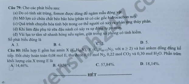 Đề thi môn Hóa học tốt nghiệp THPT 2021 24 mã đề đầy đủ nhất 19