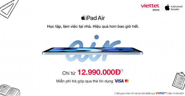 Làm việc tại nhà, Viettel Store ưu đãi lớn dành cho iPad Air 2020 0