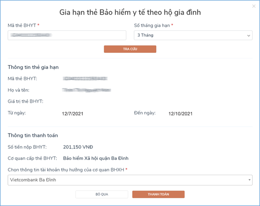 Cách gia hạn thẻ bảo hiểm y tế hộ gia đình theo hình thức trực tuyến 0