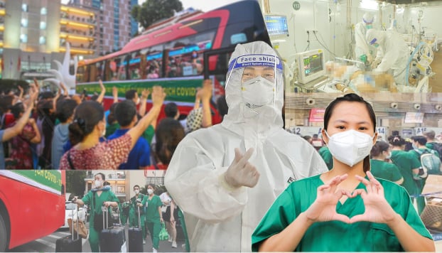 Vợ chồng anh Thành chị Huệ xung phong vào TP.HCM chống dịch