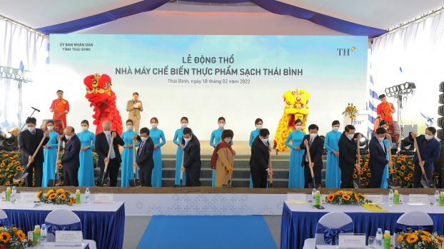   Tập đoàn TH động thổ Dự án có quy mô đầu tư 620 tỷ đồng xây dựng Nhà máy Chế biến thực phẩm sạch tại Thái Bình.  