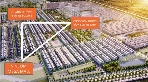   Kinh đô ánh sáng, Công viên Empire Park và Trung tâm Thương mại Vincom Mega Mall sẽ đảm bảo cho các hoạt động giao thương sôi động tại phân khu Sao Biển  