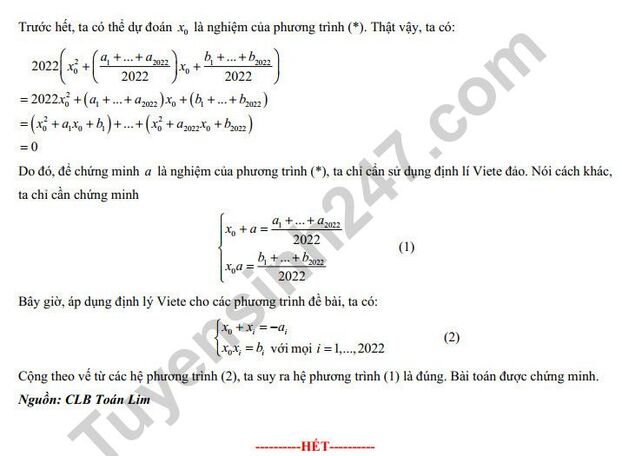 Đề thi, đáp án môn Toán vào lớp 10 THPT Chuyên Sư Phạm Hà Nội năm 2022 đầy đủ nhất 5