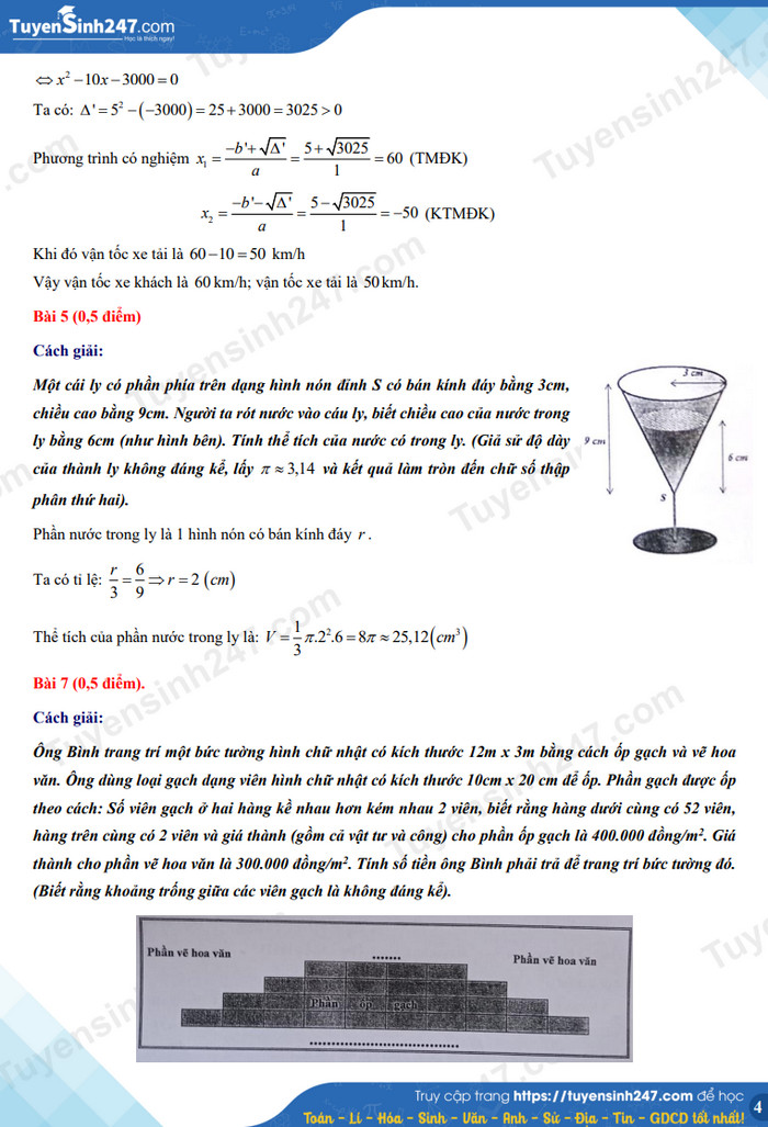 Gợi ý đáp án môn Toán vào lớp 10 Bình Thuận 2022 nhanh nhất 3