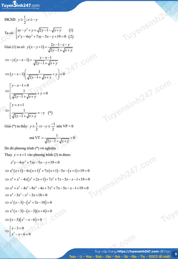 Gợi ý đáp án môn Toán vào lớp 10 Hậu Giang năm 2022 chính xác nhất 7