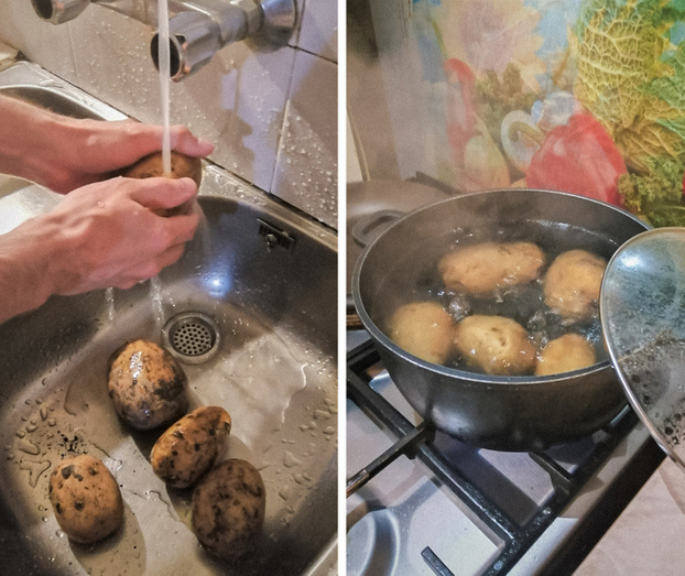 Mẹo lột vỏ khoai tây không cần gọt cực nhanh, cực dễ, chỉ với 3 bước, vụng mấy cũng làm được 0