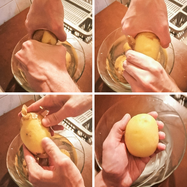 Mẹo lột vỏ khoai tây không cần gọt cực nhanh, cực dễ, chỉ với 3 bước, vụng mấy cũng làm được 2