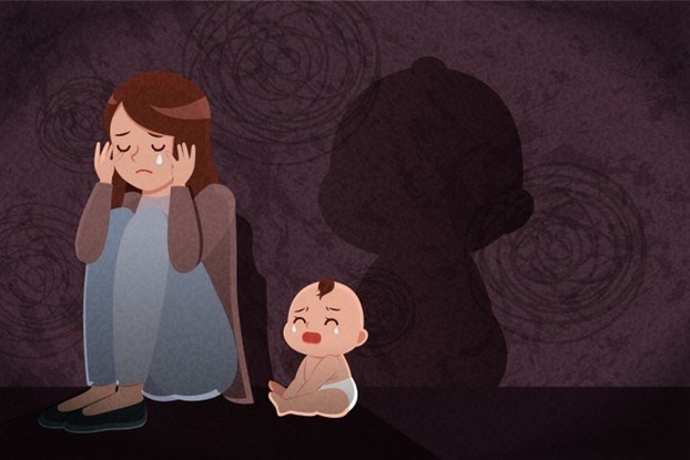   Trầm cảm sau sinh khiến nhiều bà mẹ không quan tâm đến con, cảm thấy khó chịu khi nghe tiếng con khóc. Ảnh minh họa  
