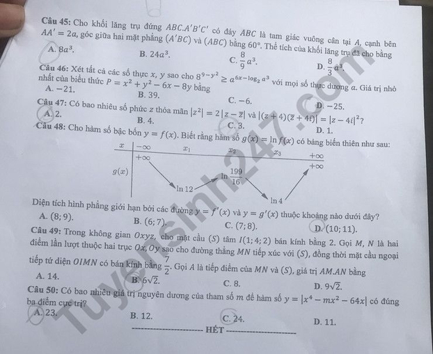 Đáp án môn Toán mã đề 114 thi tốt nghiệp THPT 2022 chi tiết, chính xác nhất 5