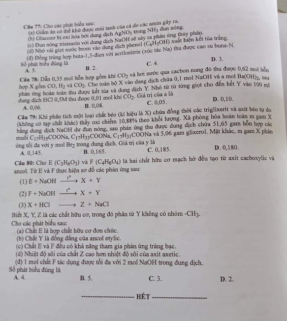 Đề thi môn Hóa học tốt nghiệp THPT 2022 đầy đủ 24 mã đề có đáp án 3
