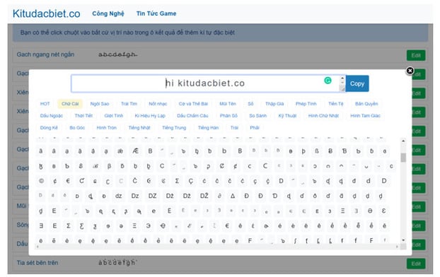 kitudacbiet.co và bộ kí tự đặc biệt truyền cảm hứng