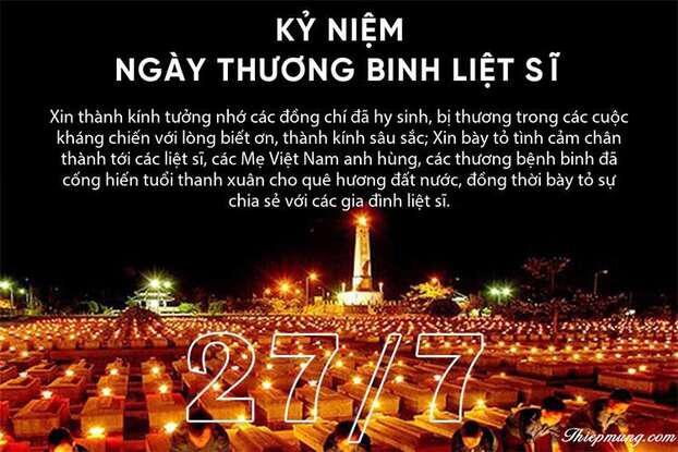 Thiệp chúc mừng ngày Thương binh Liệt sĩ 27/7 kèm lời tri ân hay nhất, ý nghĩa nhất 2