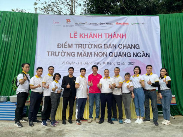 Đoàn thanh niên BAC A BANK đồng hành cùng Quỹ Vì Tầm Vóc Việt xây dựng điểm trường Bản Chang
