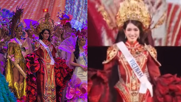 Miss International 2022: Phương Anh sáng bừng sân khấu trong phần thi trang phục dân tộc