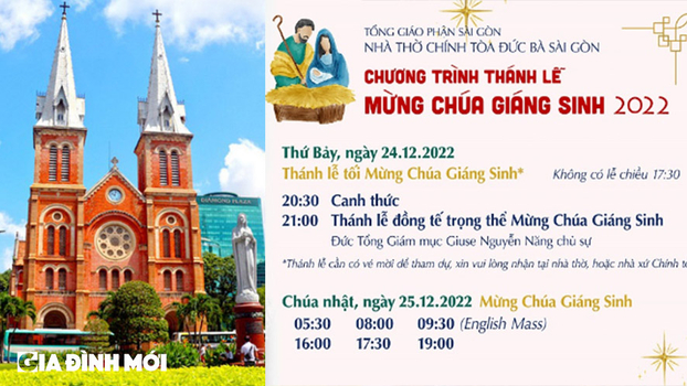 Giờ lễ Giáng sinh tại các nhà thờ ở Sài Gòn năm 2022 đầy đủ nhất