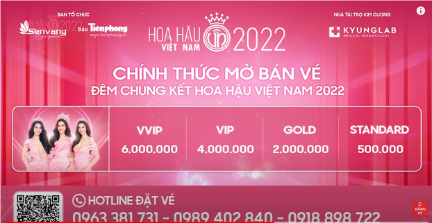 Giá vé xem chung kết Hoa hậu Việt Nam 2022