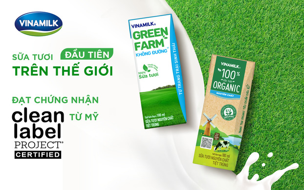 Sữa tươi Vinamilk Green Farm & Vinamilk Organic đạt chứng nhận của tổ chức Clean Label Project từ Mỹ.