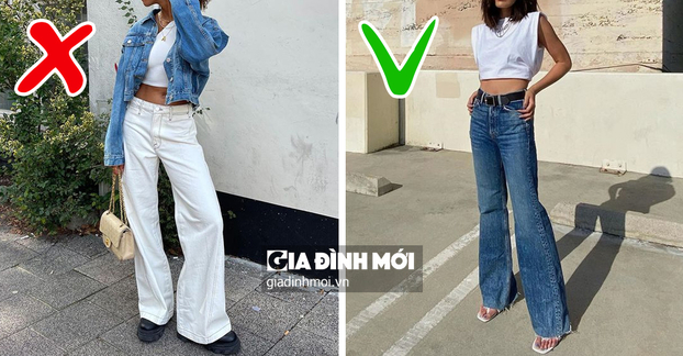 3 điều chị em nên và không nên làm khi mặc quần jeans ống rộng