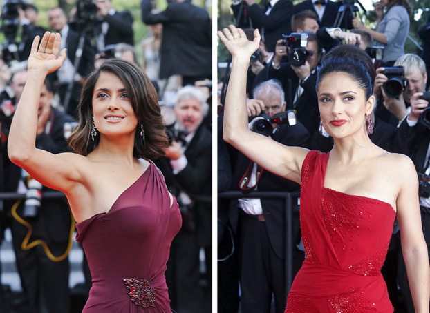 Salma Hayek vẫy tay với công chúng