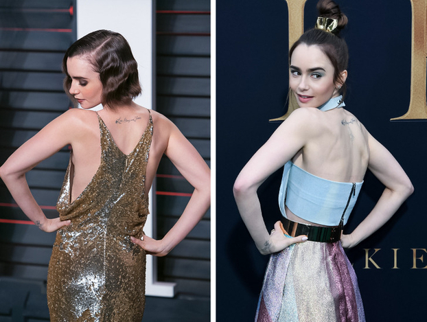 Lily Collins tạo dáng với tấm lưng trần quyến rũ