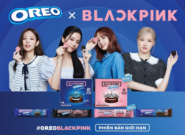 Sản phẩm bánh quy OREO x BLACKPINK với tông màu chủ đạo đen và hồng