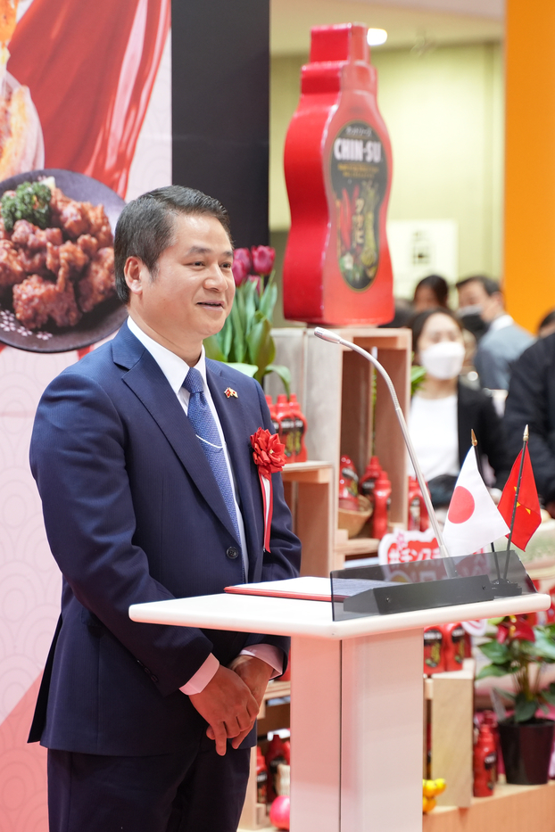 Ông Tạ Đức Minh- Tham tán thương mại Việt Nam tại Nhật Bản phát biểu tại sự kiện