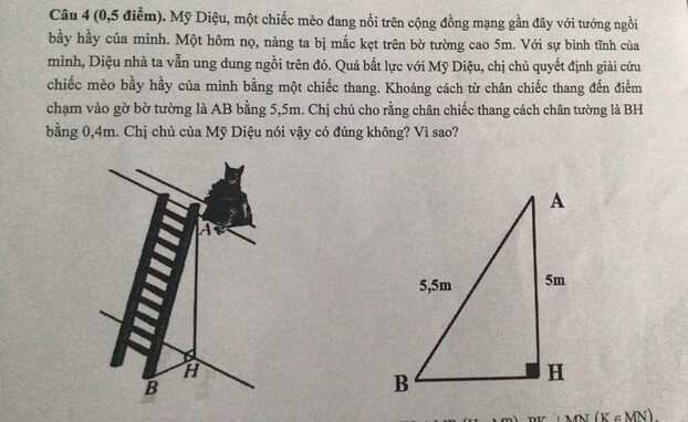 Mỹ Diệu ngồi lủng đề thi toán giữa kỳ lớp 7 (Ảnh: SườnXào ChuaNgọt)