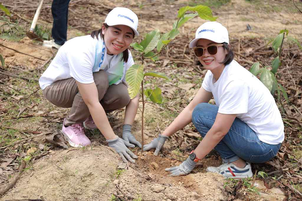 Nhân viên Panasonic trực tiếp trồng 1.000 cây xanh trong tổng số 13.000 được công ty trao tặng
