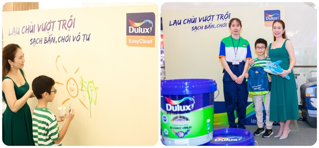 MC Thanh Thảo và con trai đã có những khoảnh khắc vui vẻ tại sự kiện của Dulux EasyClean