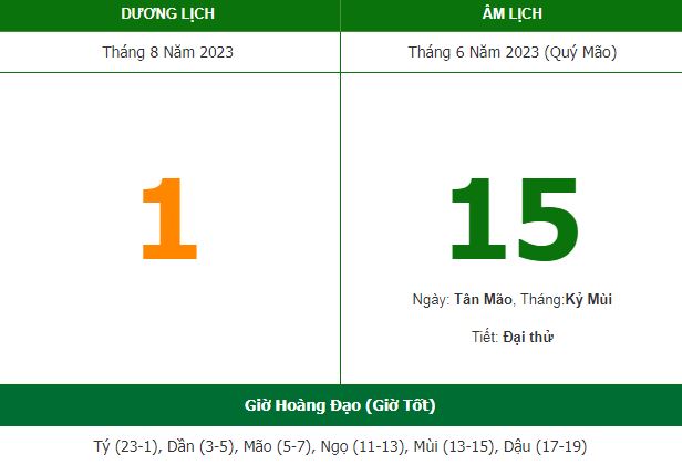 Rằm tháng 6 năm 2023 là ngày nào dương lịch?