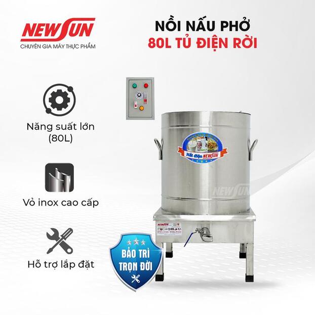 Bộ nồi nấu phở bằng điện NEWSUN - Giải pháp tối ưu cho các nhà hàng, quán bún phở