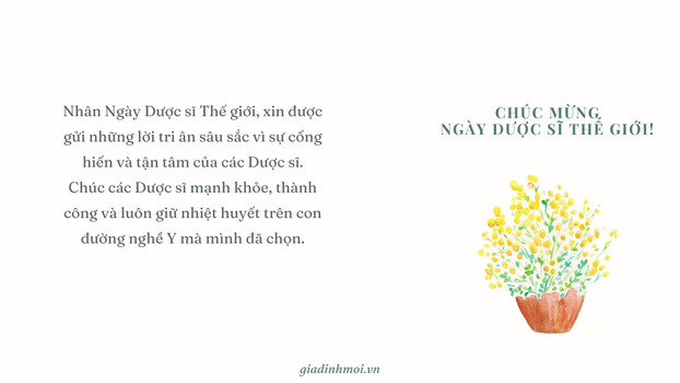 Chúc mừng Ngày Dược sĩ Thế giới.